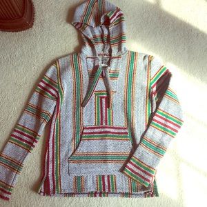 Woven Baja poncho